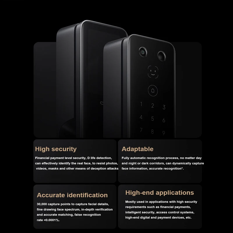 NEW Xiaomi smart door lock M20 Pro AI 3D face recognition door lock visual large screen Smart home fingerprint door lock M20Pro