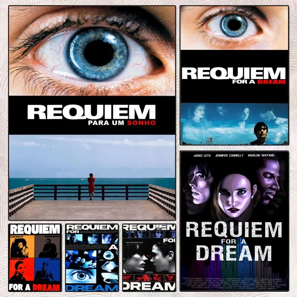 Movie R-Requiem For A Dream Painting Calligraphy Modern Canvas Poster Wall Art Aesthetic Bedroom Decor for Cafe Home Gift