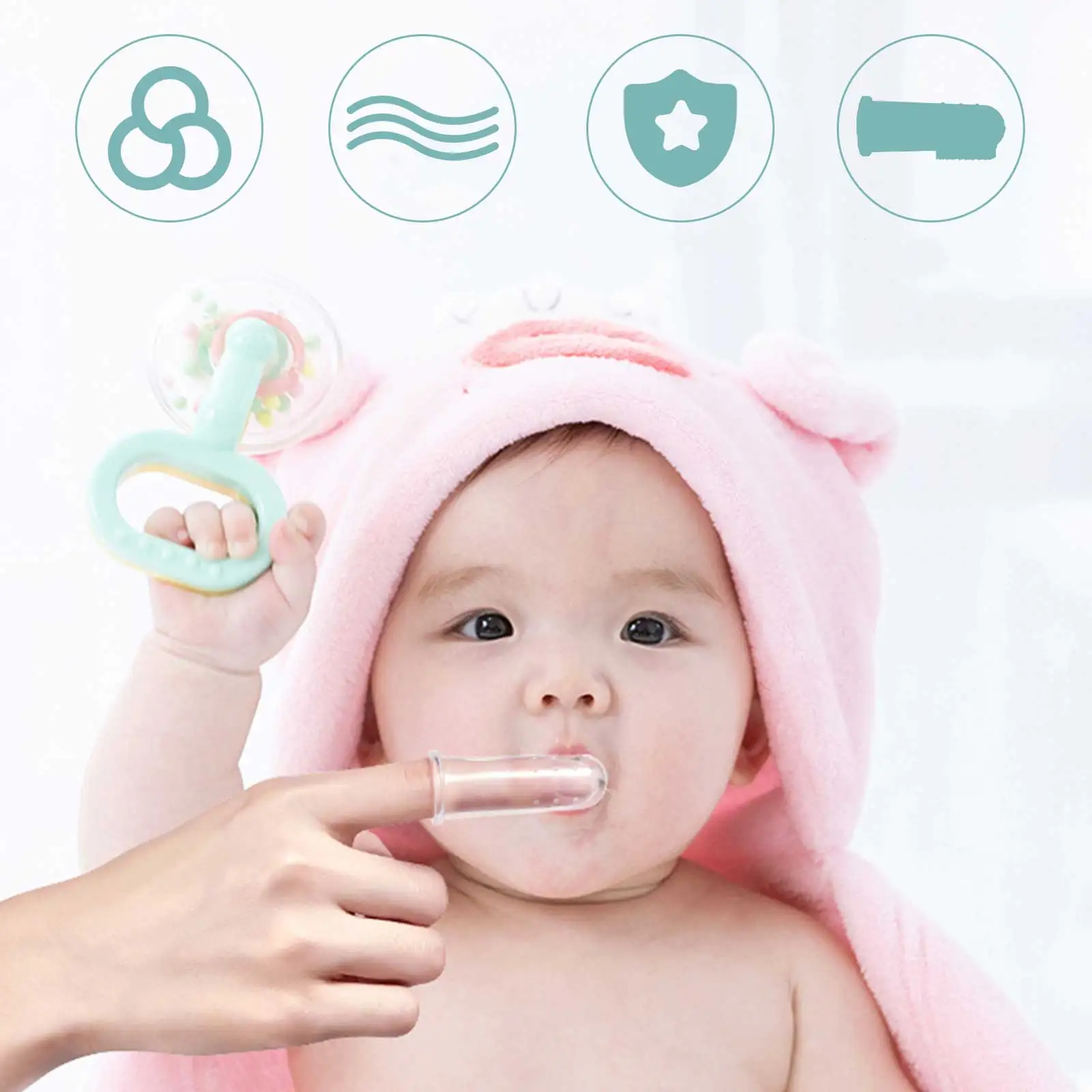 

3Pcs Baby Finger Toothbrush Soft Silicone Infant Toddler Oral Care Easy Grip Teeth Cleaning Helper for Mothers