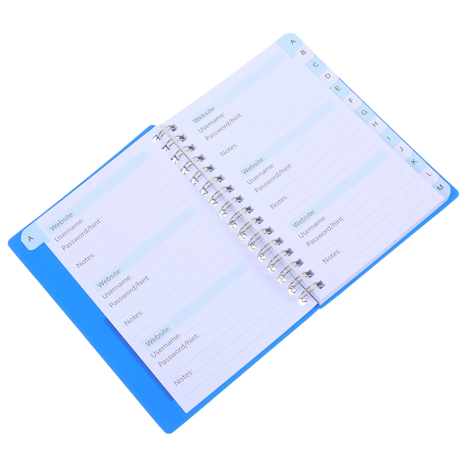 A6 Multi-Function Password Notebook Spiral Coil Design with Alphabetical Tabs Website Address Record Book Convenient Portable