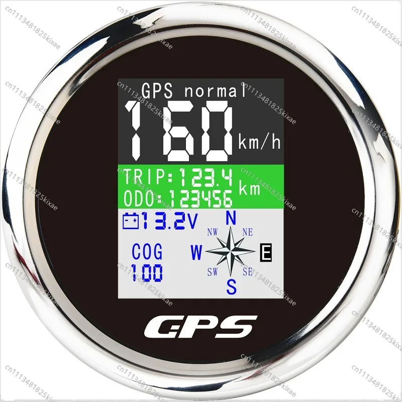 For 85mm Thread Mounted GPS Speedometer Single Mileage Cumulative Mileage Code Strap Voltage Azimuth Display