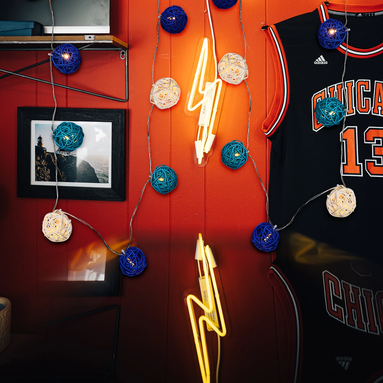 

LED Light String Rattan Ball Decorative Lamp Romantic Atmosphere Christmas Party Home Window Festival Holiday Shows Restaurant