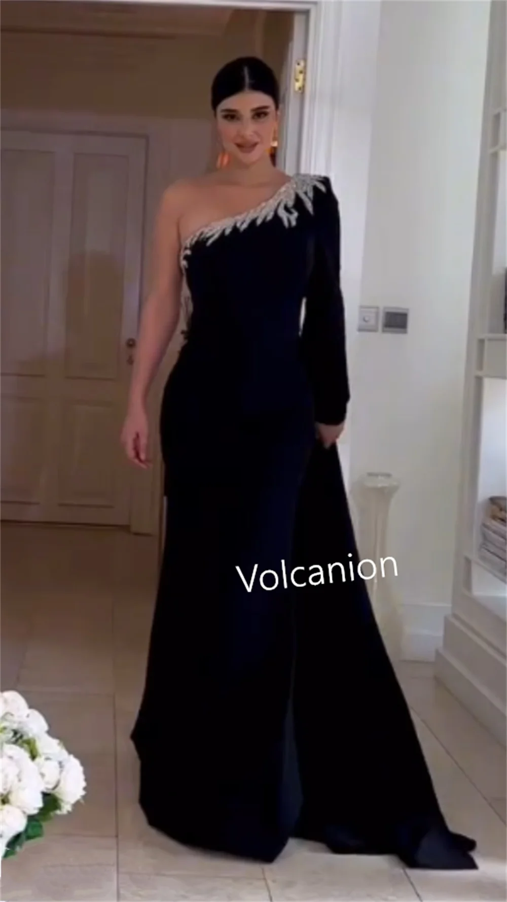 Длинные платья на одно плечо из джерси с блестками по индивидуальному заказу, вечерние классические изысканные формальные платья на заказ