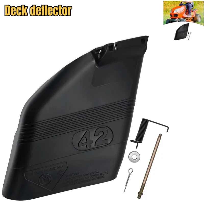 Replacement Deck Deflector Guard 42 inch for Riding Mower 130968 with Mounting Accessories to Optimize Lawn Mowing Efficiency