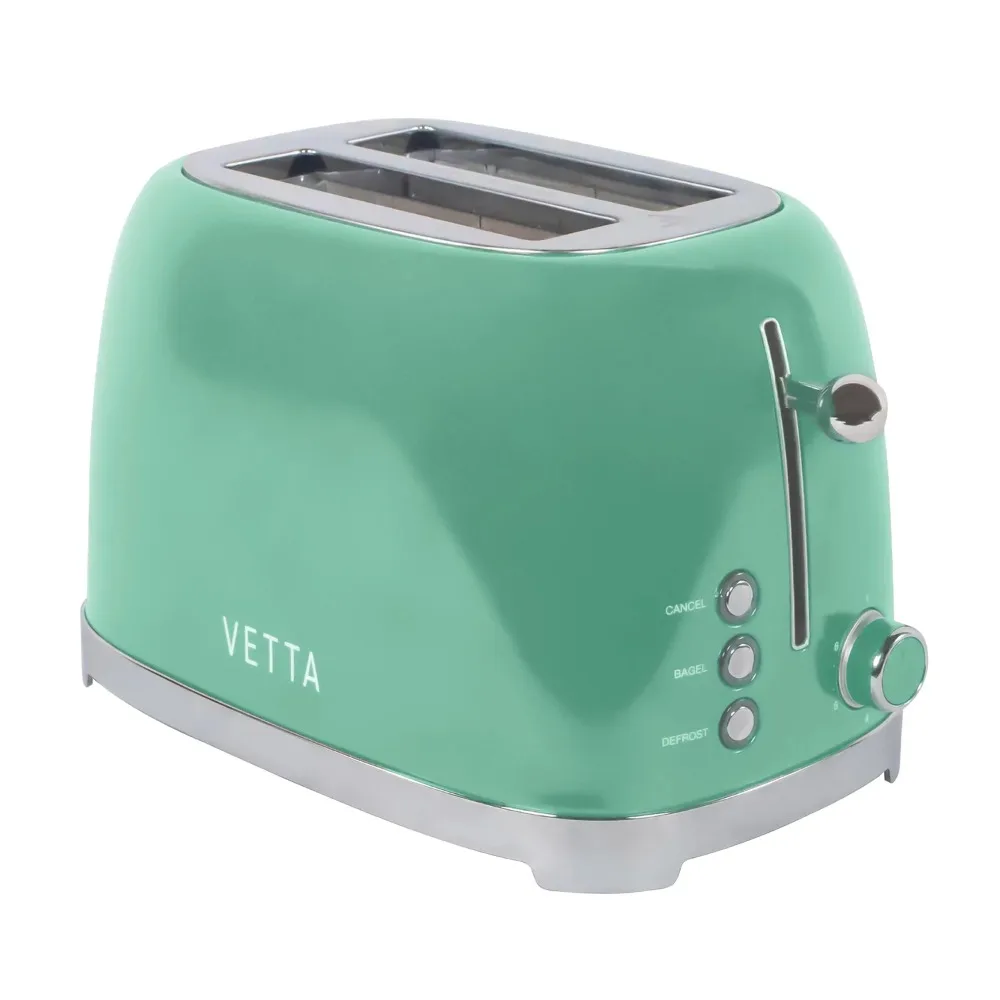 

2 Slice Extra Wide Slot Retro Toaster Stainless Steel Seafoam Green