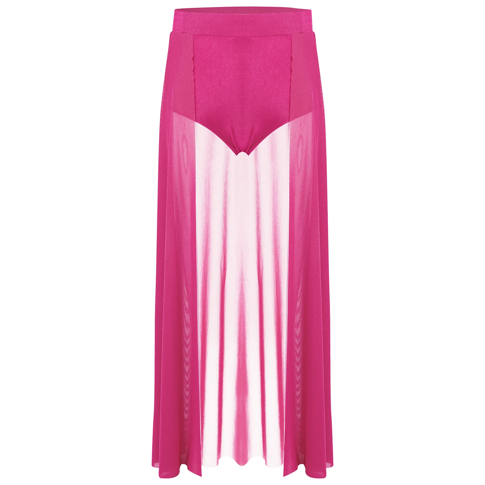 Moderner lyrischer Tanzrock für Mädchen, elastischer Bund, Röcke, integrierter Slip, Ballett, Eiskunstlauf, Gymnastik, Performance-Tanzkleidung