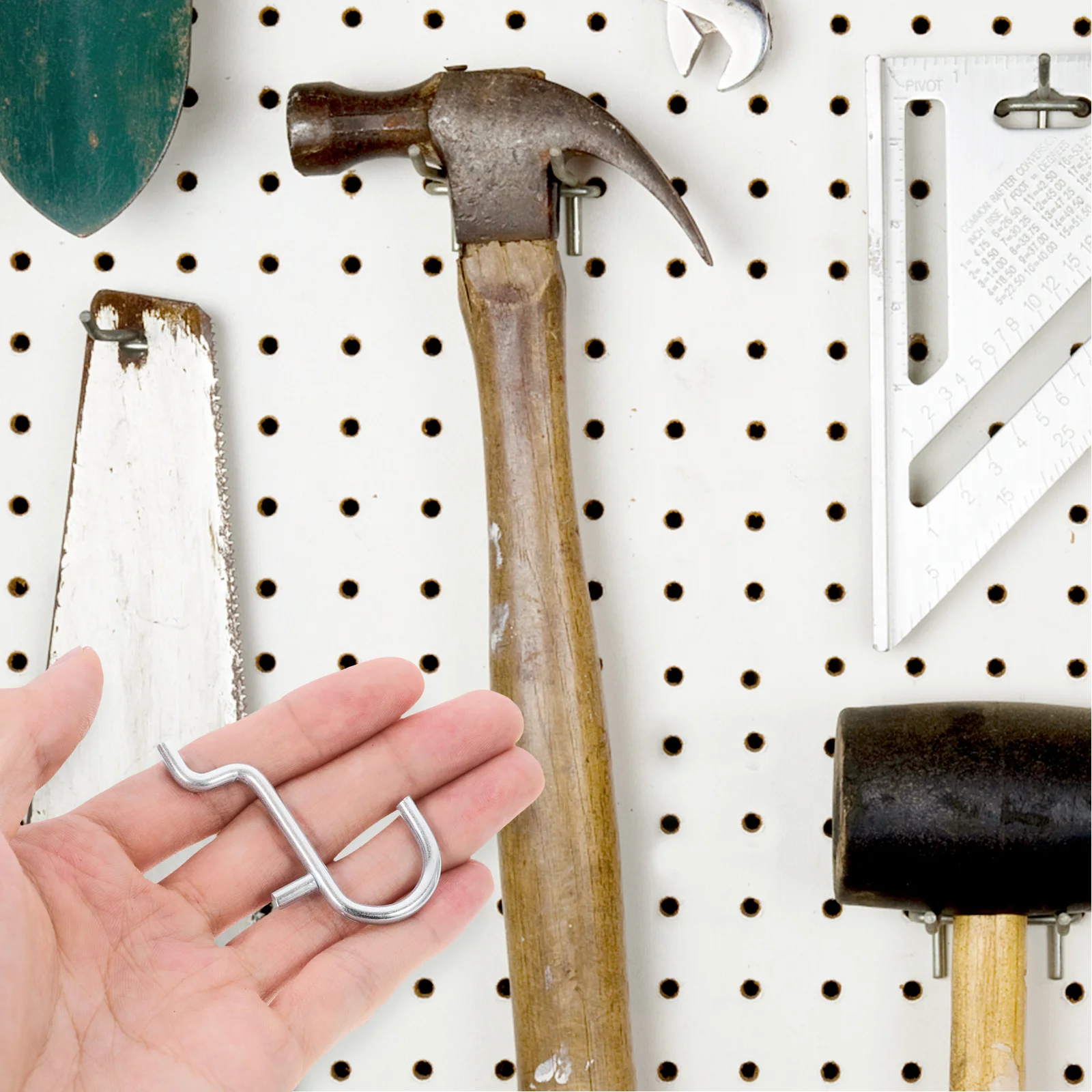 

20pcs Metal Pegboard Hooks Heavy Duty Utility Hangers For Tools Keys Garage Workshop Storage Wall Hanging Accessories