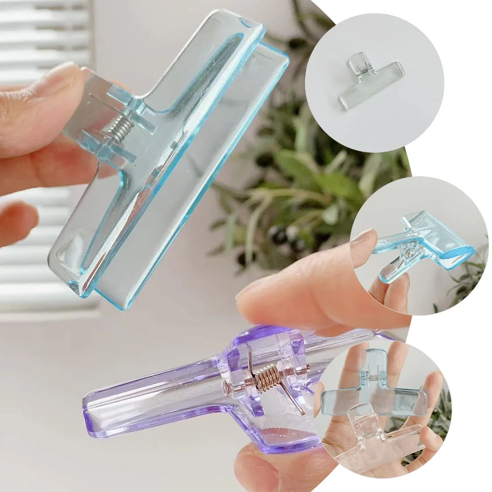 

6pcs Transparent Acrylic Binder Clips Stationery Multi Color Assorted Pack Office Supplies Organize Papers Files Documents Exam