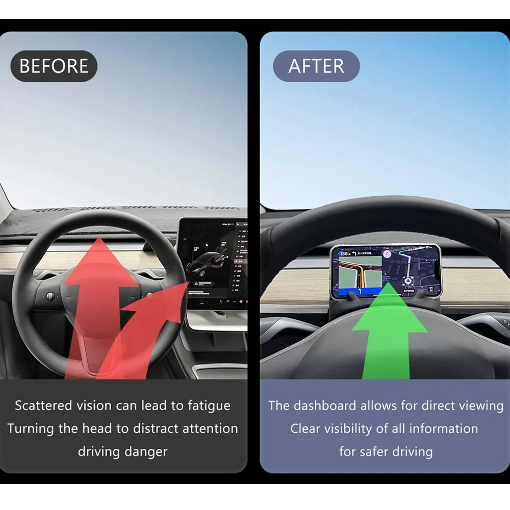For Tesla Model 3 Y 2020-2023 Car Steering Wheel Storage Box Silicone Phone Glasses Holder Accessory ﻿ 5