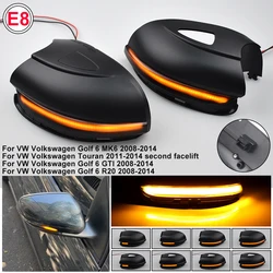 2X For Volkswagen VW GOLF 6 VI MK6 GTI R line R20 Touran Dynamic Blinker LED Turn Signal Light Side Mirror Indicator Sequential
