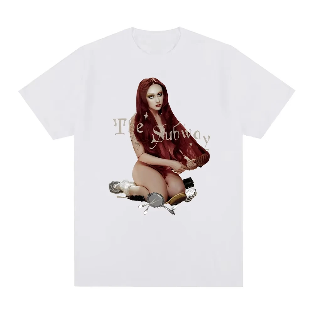 تشابيل روان مترو الانفاق تي شيرت قصير الأكمام تي شيرت 2025 صيف جديد حار للجنسين القطن تي شيرت سوداديراس مريحة تي شيرت