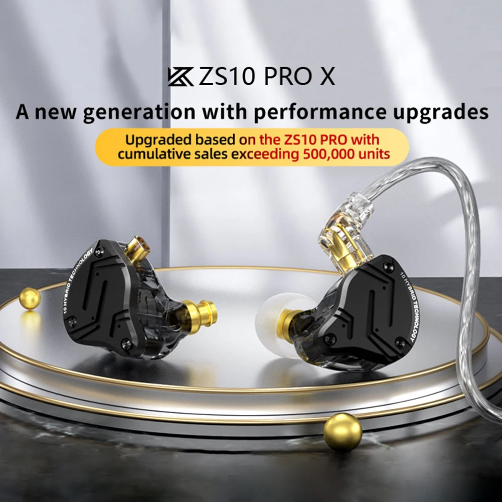 KZ ZS10 Pro X In Ear Wired Earphones Music Headphones HiFi Bass Monitor Earbuds Sport Headset 3.5mm Jack Hands Free with Mic