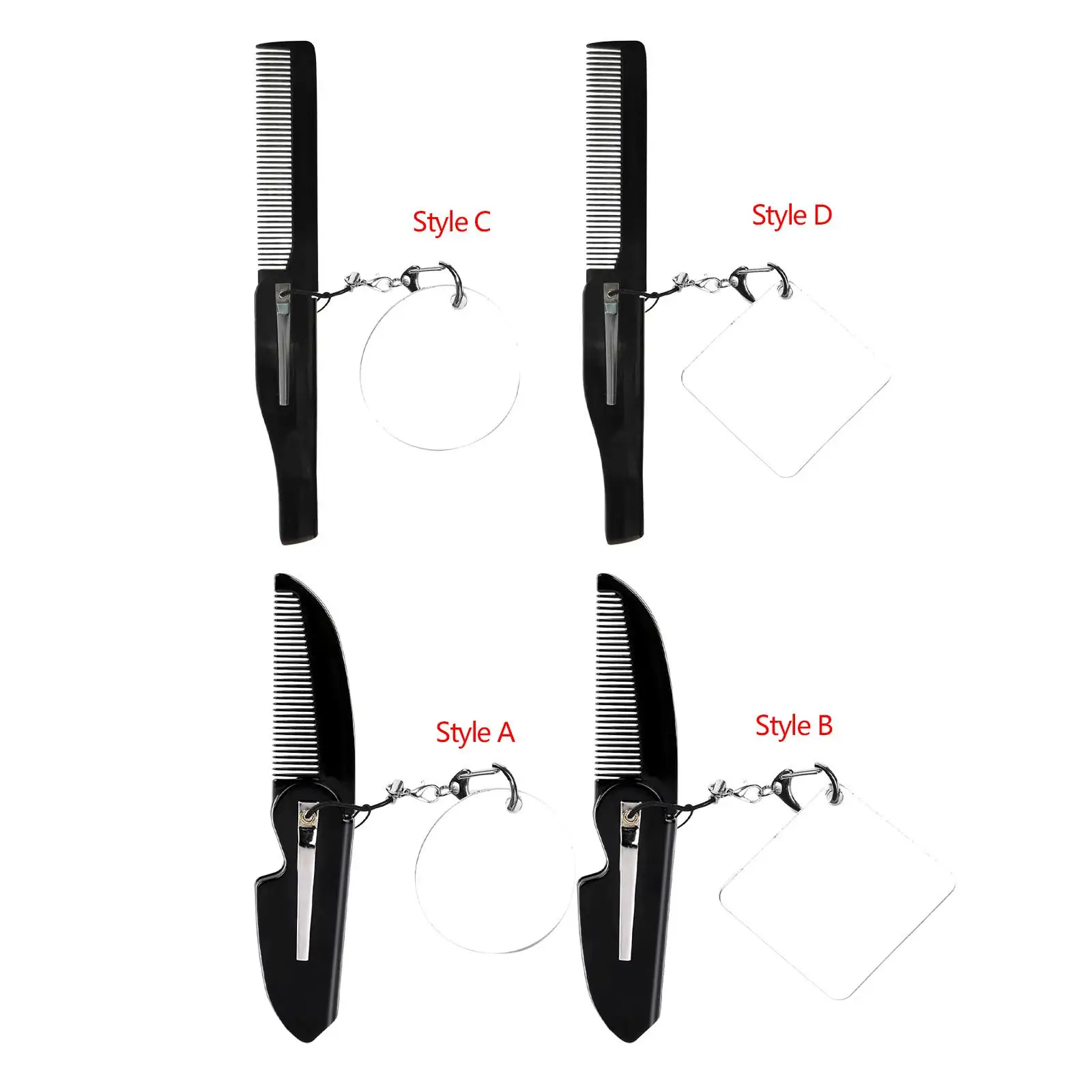 남성 및 여성용 포켓 빗, 키체인, 휴대용 수염 선물, 내구성, 쉬운