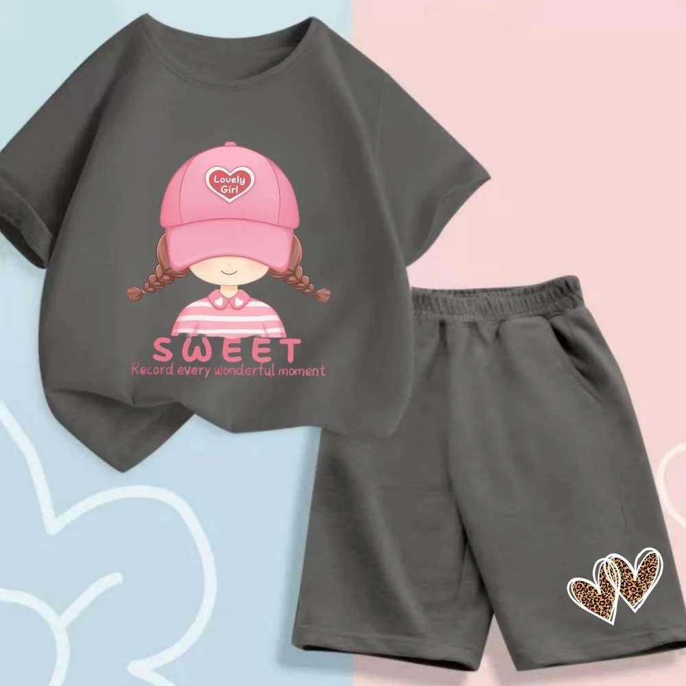 Summer Baby Clothes Set Kid Girls Cartoon Printed Short Sleeve T-Shirts Top And Shorts Bottom 2 Pieces Suit Children Tracksuits image 2