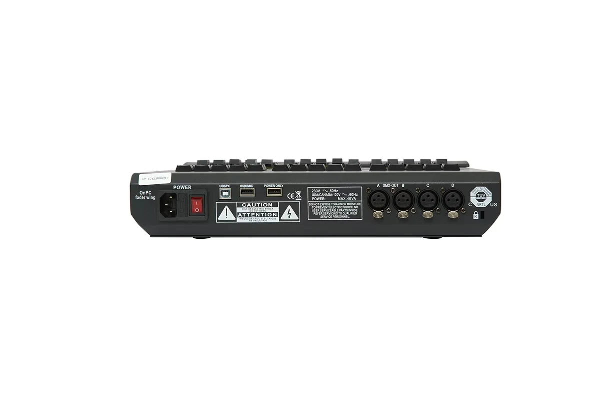 Console d'éclairage de scène DMX Black Horse Fader Wing avec flight case, console professionnelle pour théâtre, concert, événement