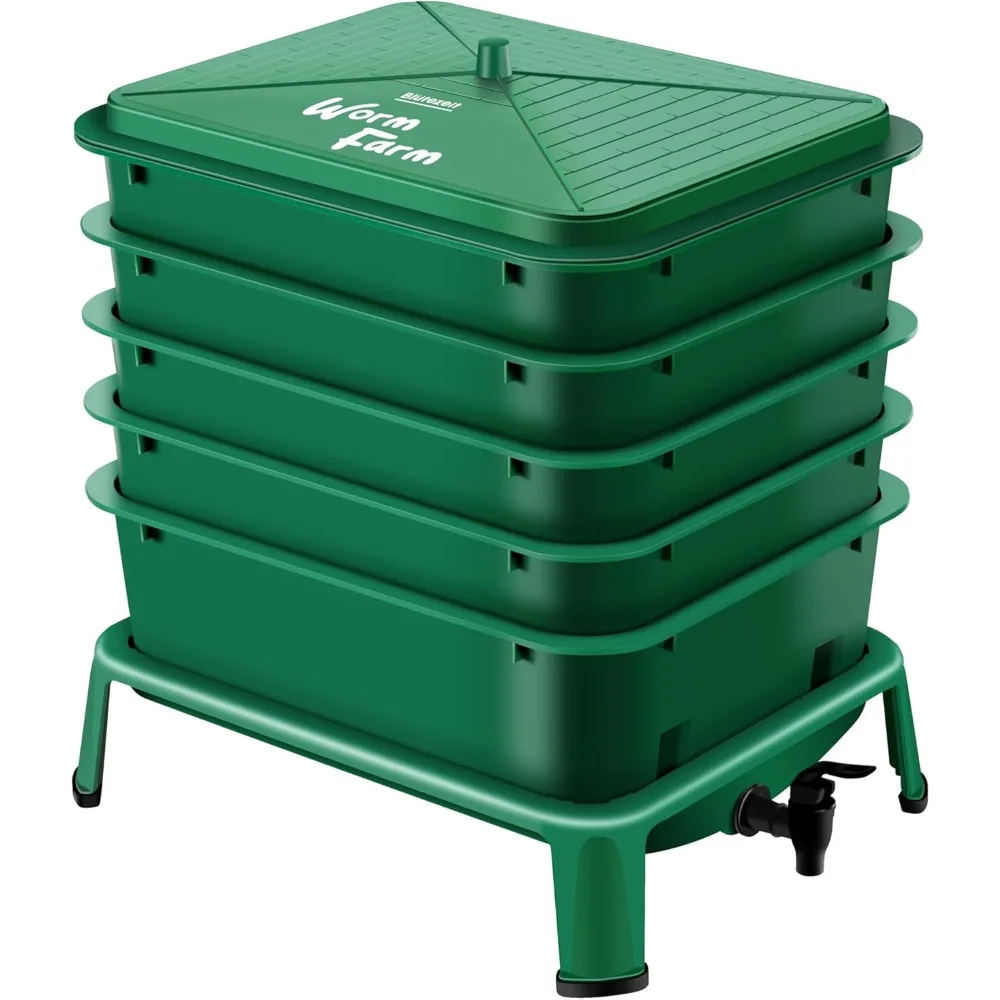

Контейнер для червячного компоста с 5 лотками, компостер червей 53QT для использования в помещении и на открытом воздухе, стартовый комплект для червячной фермы для вермокопащения