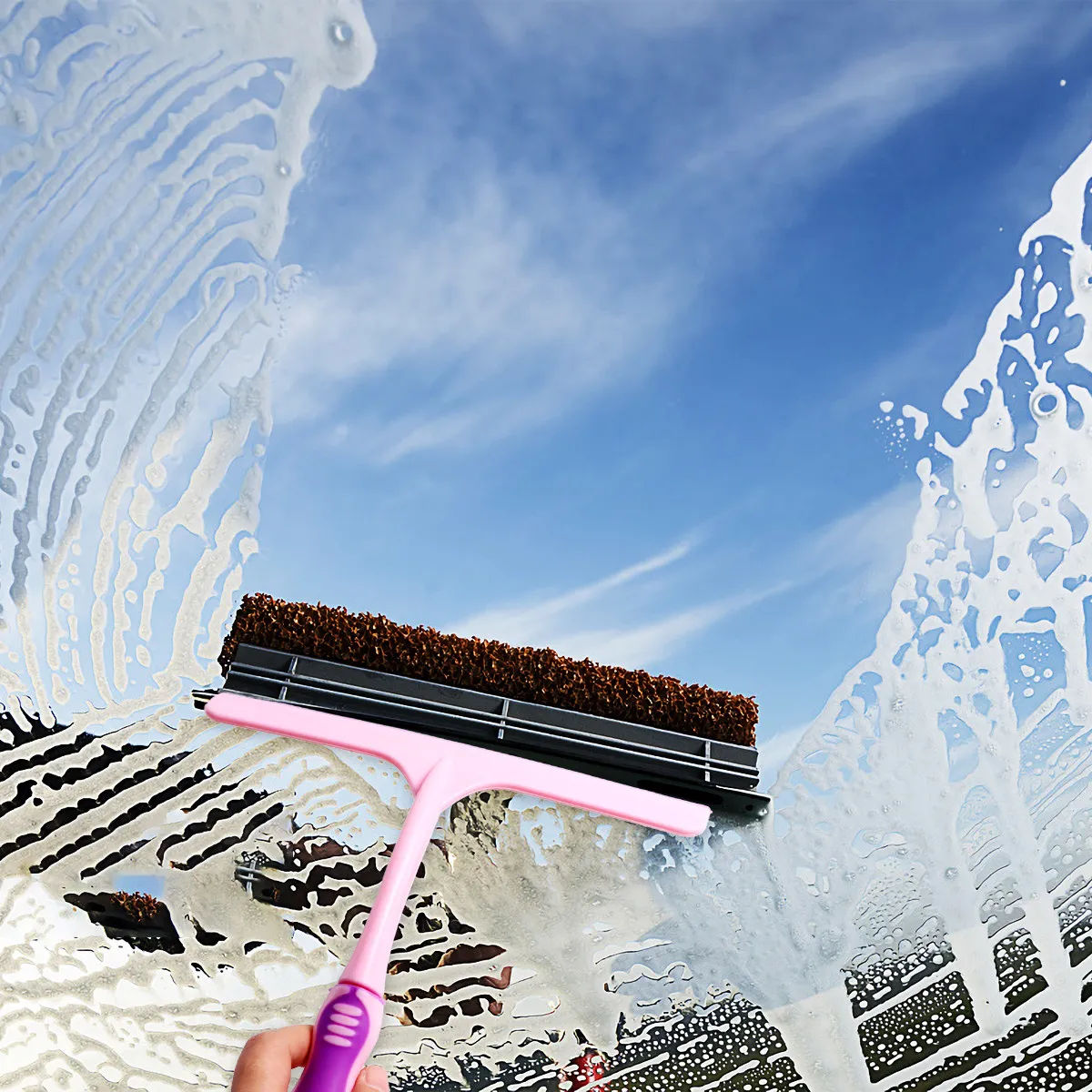 2Pcs Premium Glass Squeegee Ergonomic Non-Slip Handle Easy Hang Design for Fogged Mirrors Windows Tiled Surfaces Car Window