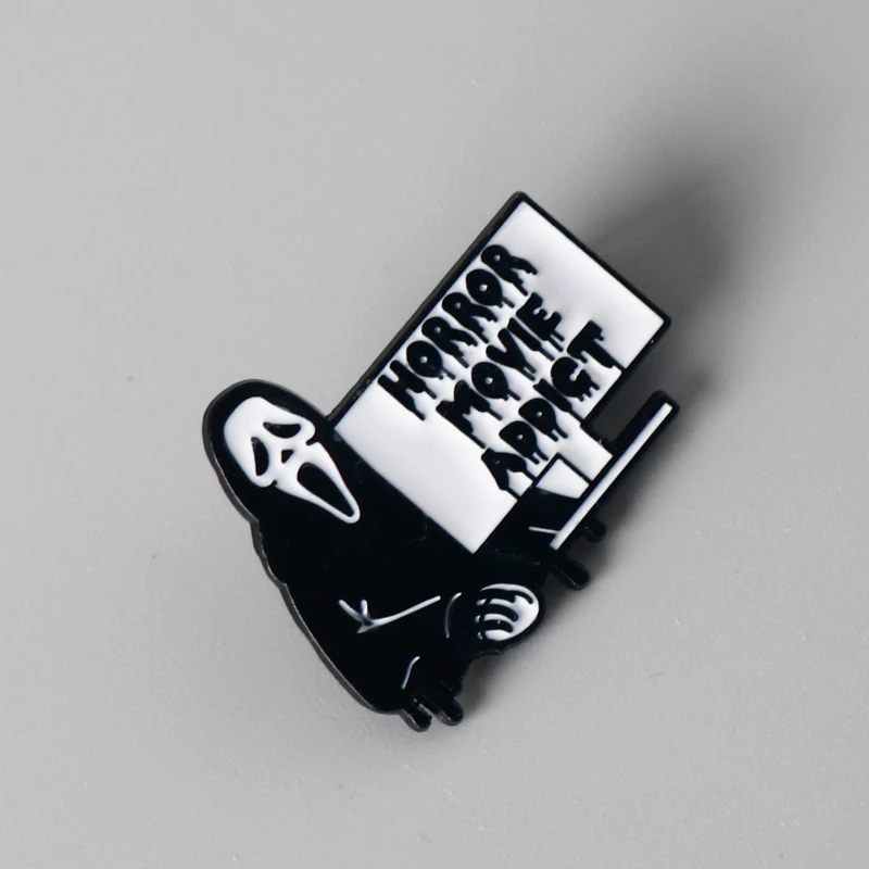 Punk czaszka kwiat szkielety Halloween kropla oleju broszka z klapą przypinka torba dżinsowa prezent mężczyźni kobiety moda biżuteria