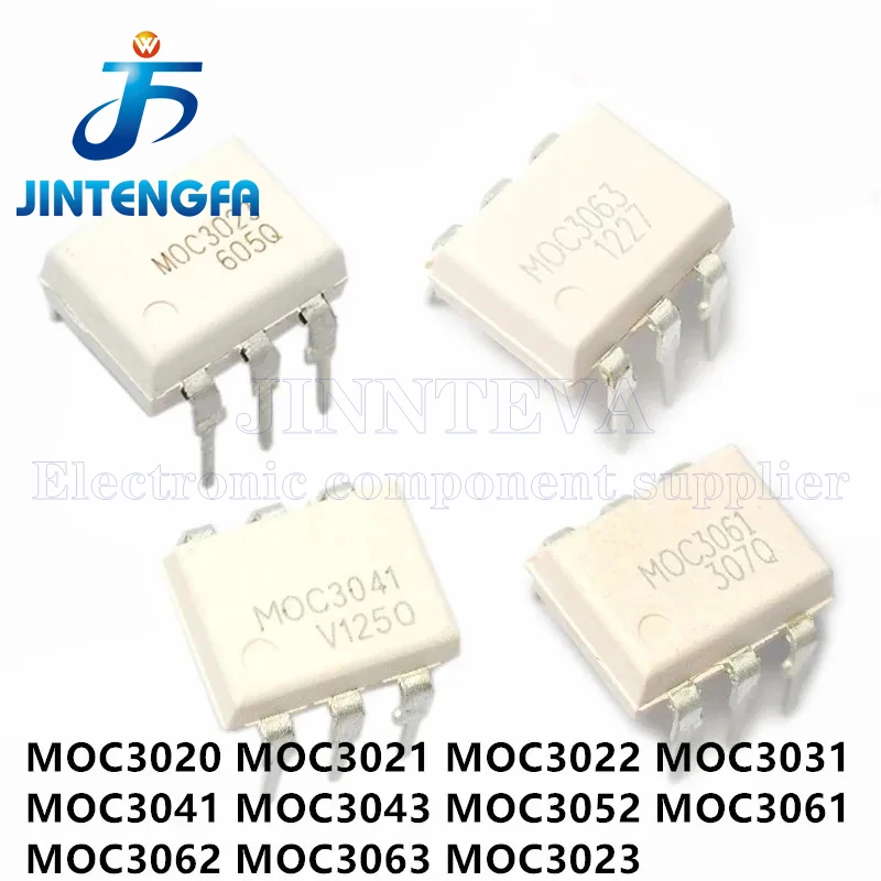 10PCS MOC3021 DIP-6 SMD-6 MOC3021M MOC3021SR2M Random Phase Triac Driver Output Optocoupler White IC