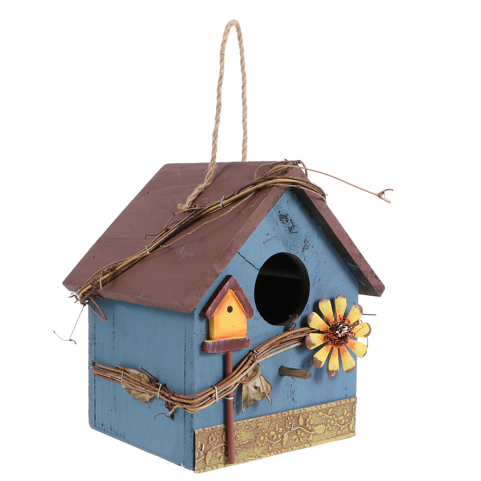 

Wooden Bird Nest Unique Design Garden House Hanging Birdhouses Feeder Wild Birds Watch Nature Excellent Craft Details