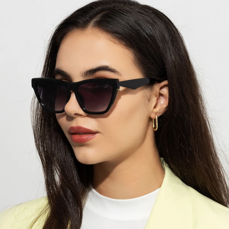 Marke Cat Eye Sonnenbrille Frauen Luxus Designer Vintage Cateye Sonnenbrille für Damen kleine Rahmen Gradient Shades UV400