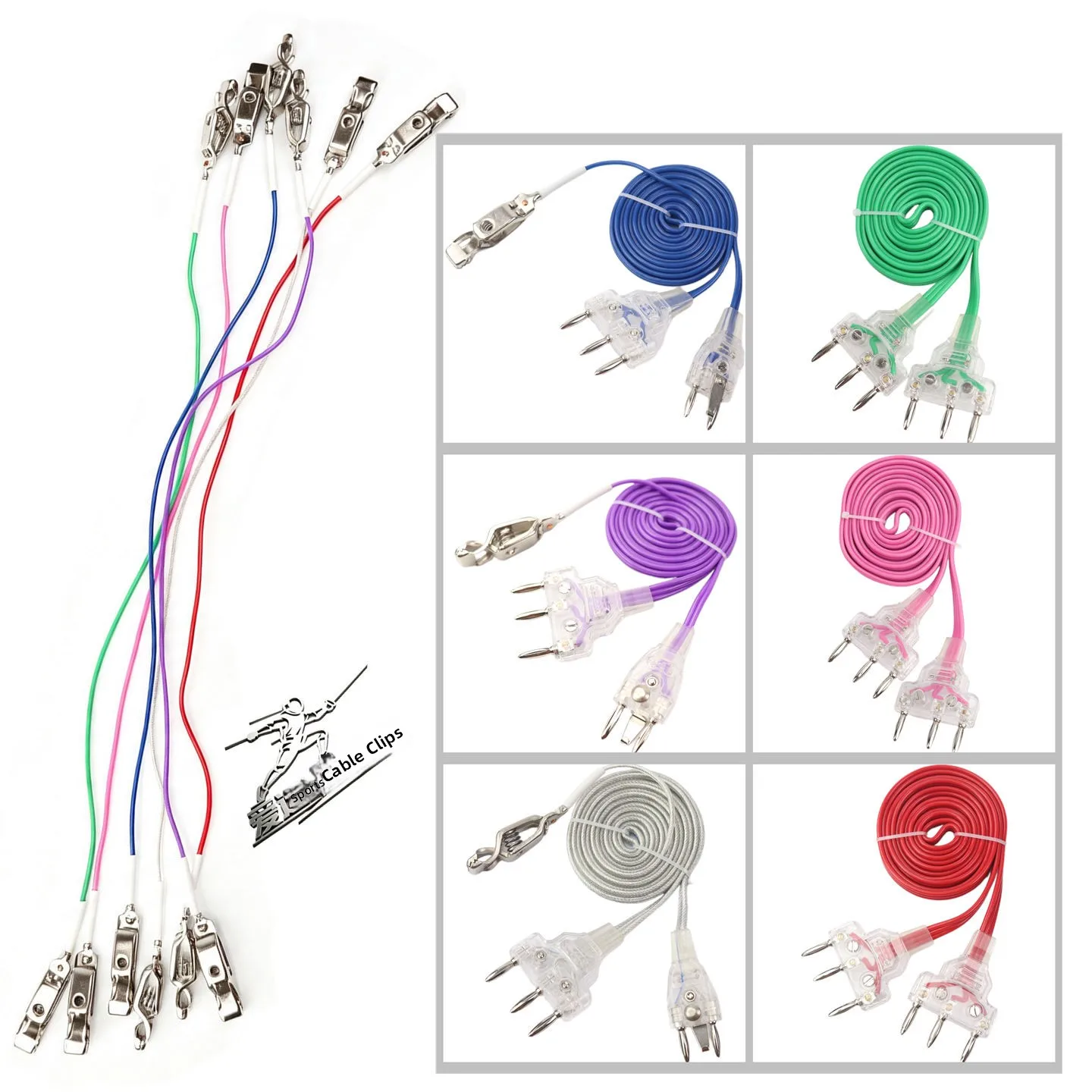 Transparent Fencing Sword Hand Line with Mask Head Wire Guide Wire Epee Sword Hand Line for Fencing Sport Fitness Equipment