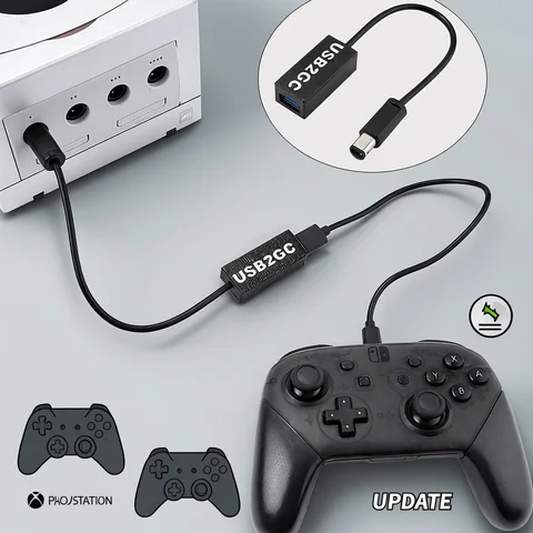 USB2GC USB Controller to NGC Adapter for GameCube Console Connect to Switch Pro, XBOX 360, PS3,PS4,PS5 USB Controllers