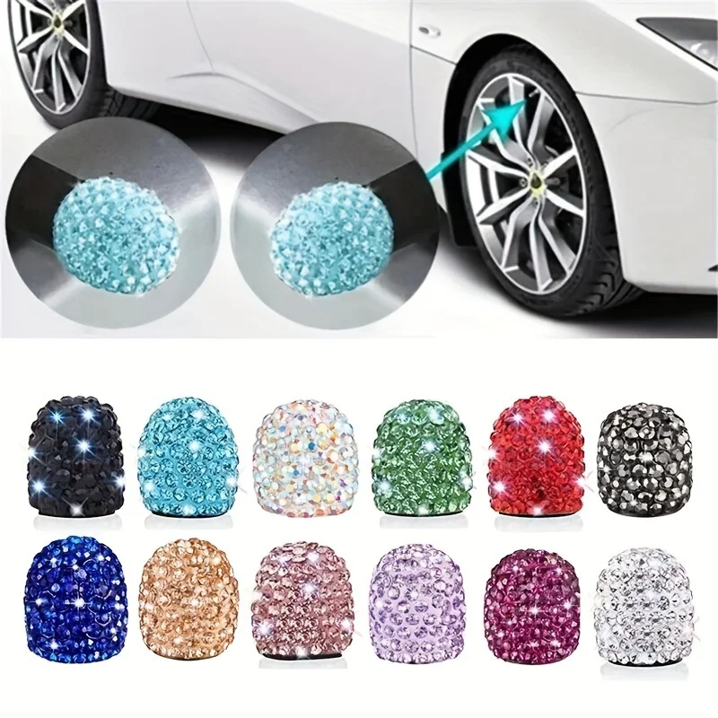 

5 clay valve caps, dazzling crystal tire valve caps