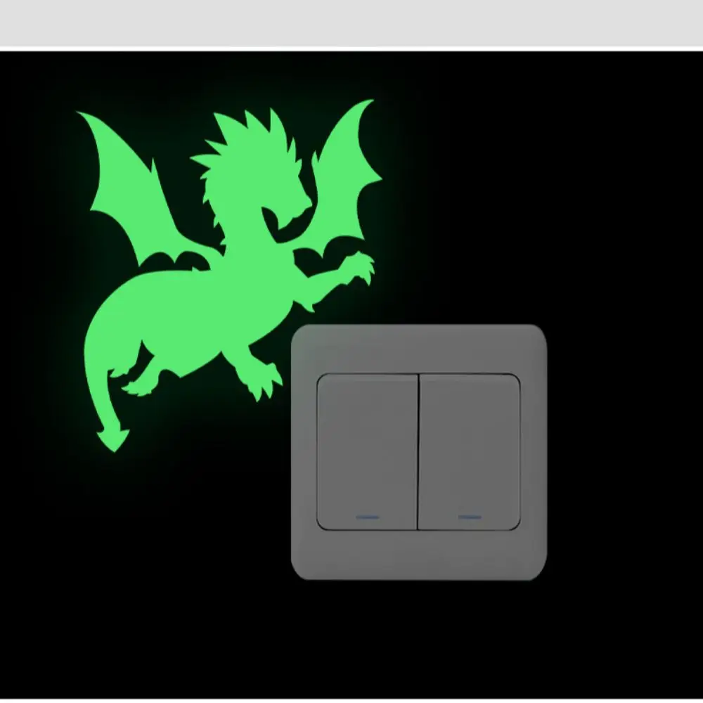 Dog Cartoon Glow Switch Sticker Cute Luminous Wall Stickers Glow in the Dark Animal Home Decor Sticker 's Room