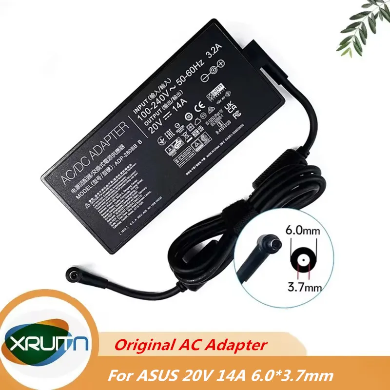 

Original AC Adapter Charger For ASUS 20V 14A 280W 6.0x3.7mm ADP-280EB B ADP-280EB F A22-280P1A Laptop Power Supply