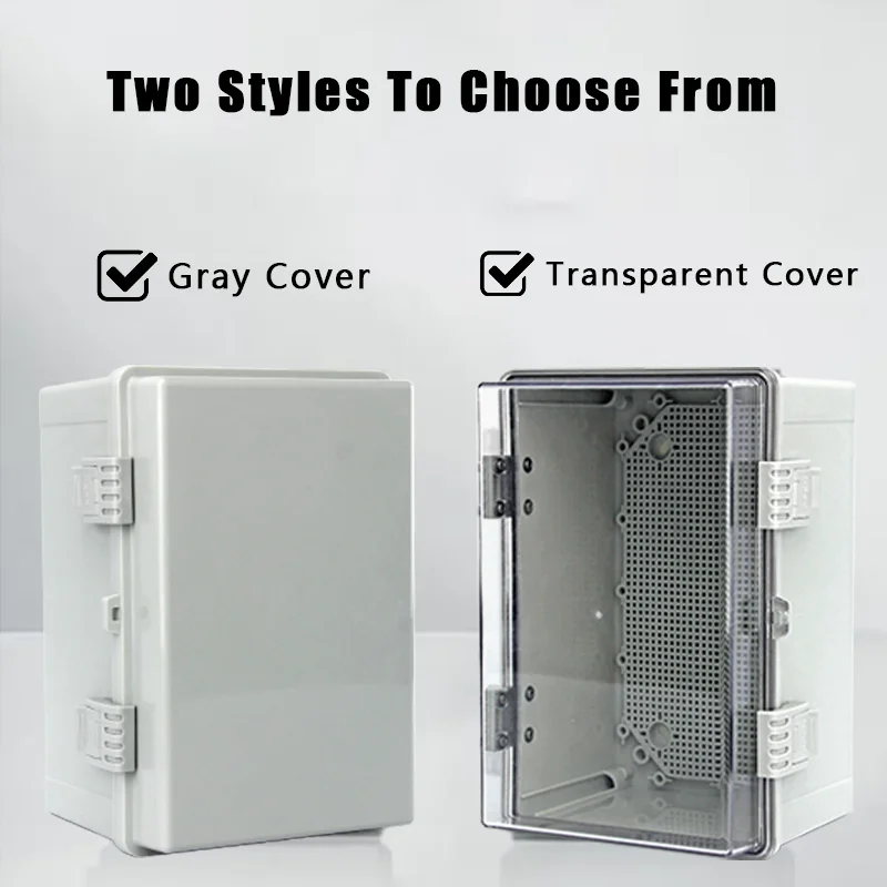 IP66 Waterproof ABS Plastic Enclosure Gray/Transparent Cover Outdoor Power Distribution Junction Box Electronic Instrument Case