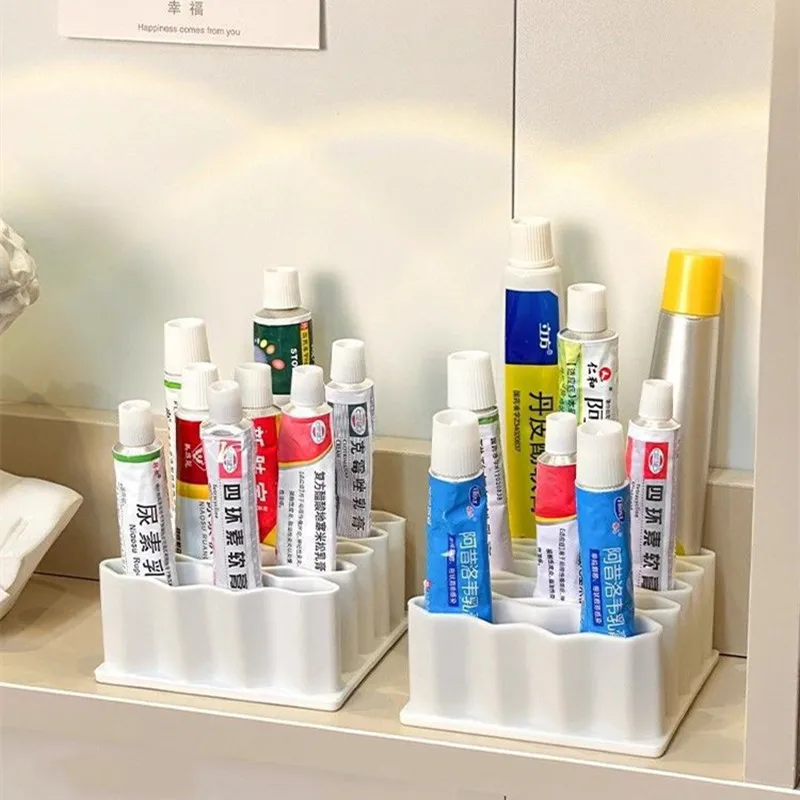 Plastic Ointment Holder Desktop Ointment Stand Material Cosmetics Storage Rack Pen Holder Home Ointment Compartment Organizer