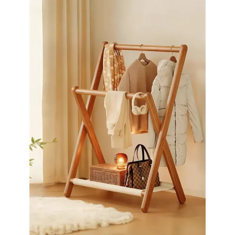 for Living Room Bedroom Solid Wood Hanger Floor Beech Coat Rack Organizer Clothing Shelf Clothes Racks Shelves Dress Home