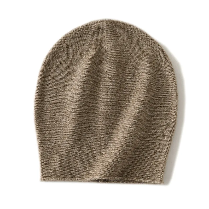 

100% Cashmere Women's Hats Solid Color Warm Ruffle Knitted Warm Women's Hats Fashionable Hot Selling Women's Hats