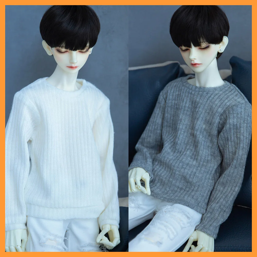 

[High Quality] 1/3 1/4 BJD Doll Three Color Basic Versatile Round Neck Long Sleeved Sweater For BJD Uncle Body Toys Fans DIY