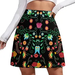 Mexican Flowers Mini Skirt women's skirts trend 2023 summer skirts