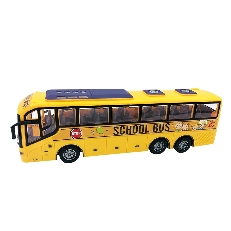 1/30 Rc Bus Electric Remote Control Car with Light Tour Bus School City Model 27Mhz Radio Controlled Machine Toys for Boys Kids