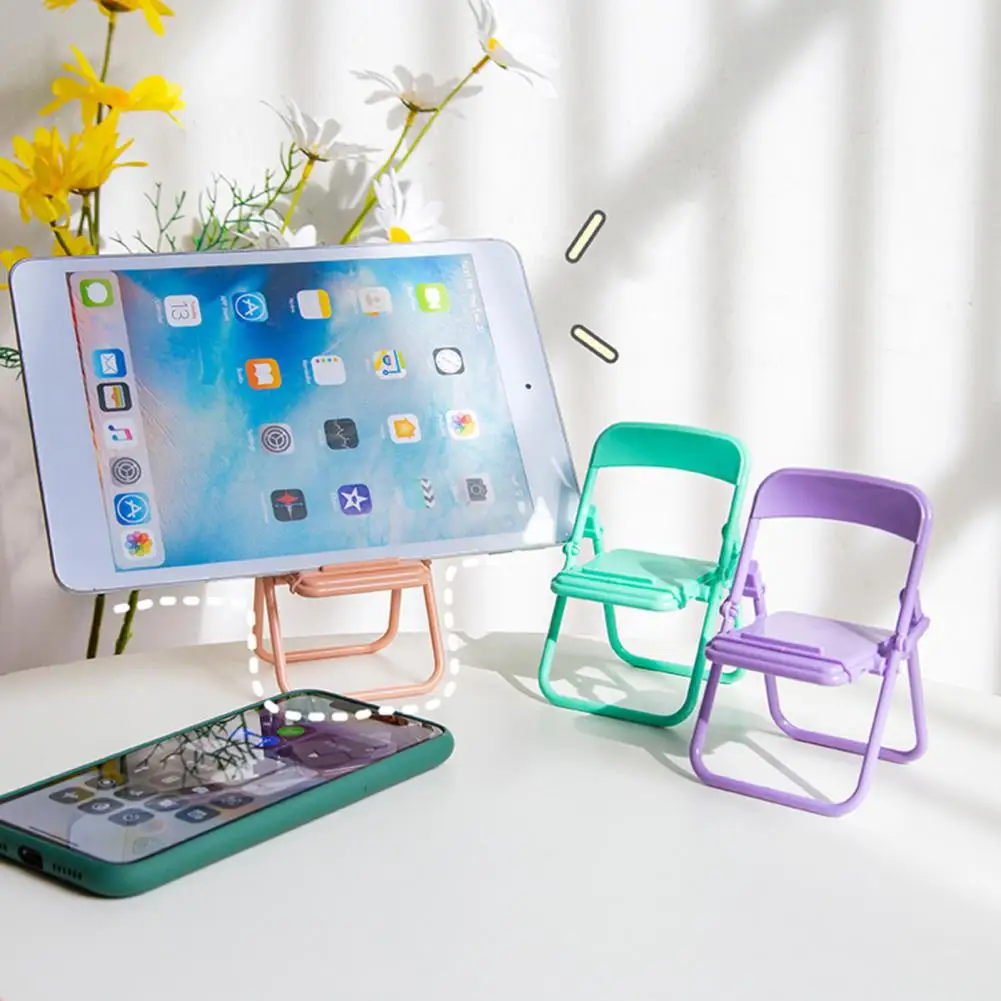 Funny Cute Chair Mobile Phone Holder Mini Foldable Universal Desktop Cell Phone Lazy Bracket Stand