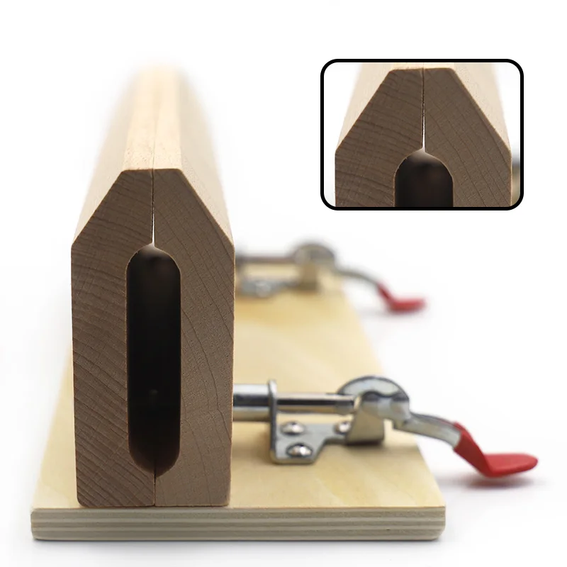 1pc DIY Sewn Wooden Wide Fixture Clamp, DIY Leather Handcraft Sewing Tool, Manual Leather Fixing & Tightening Assist Wood Rack