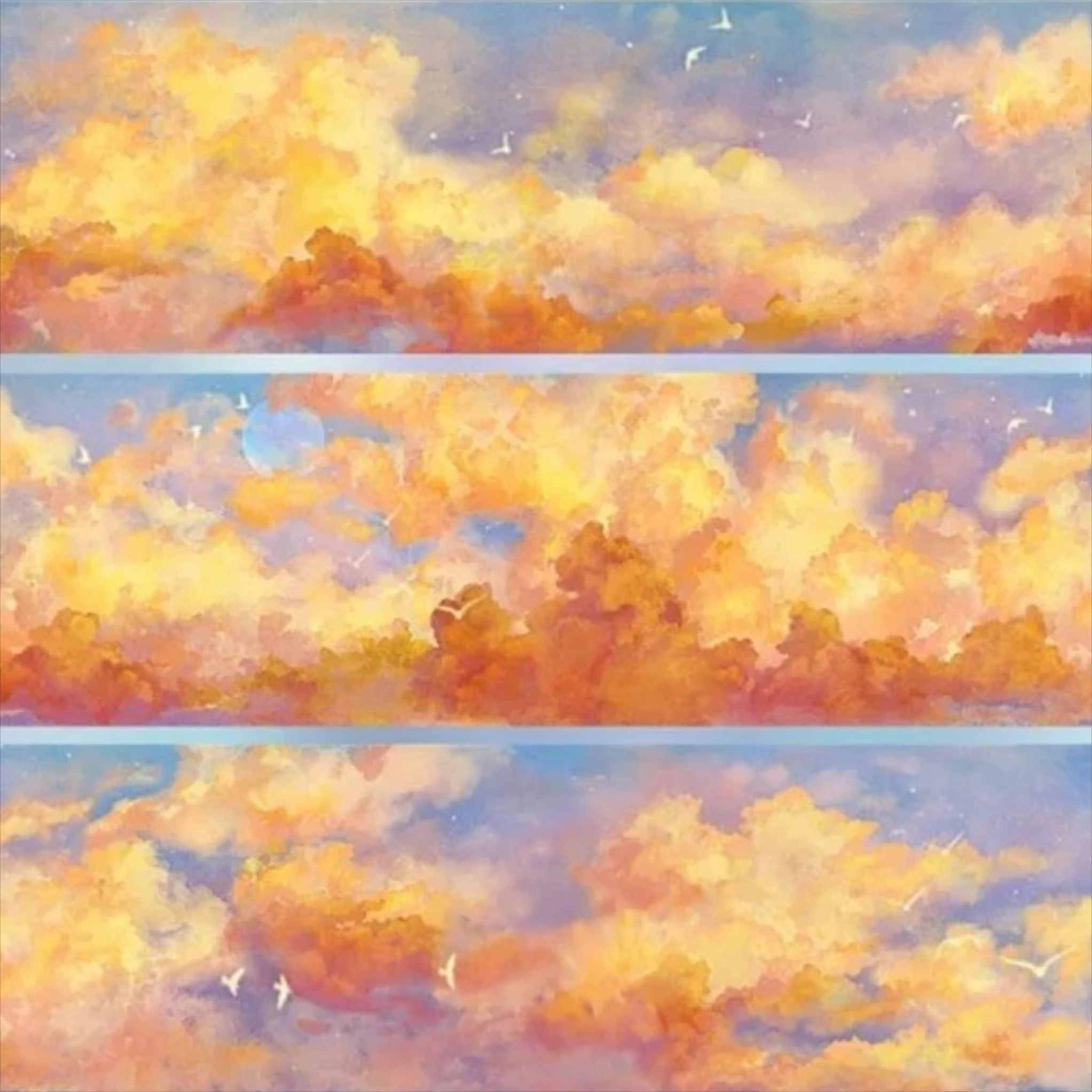 1 Loop Washi Pet Tape Sample - Scenery Shigushige Evening Day PET Collage Shiny Scrapbooking Journal Decoration
