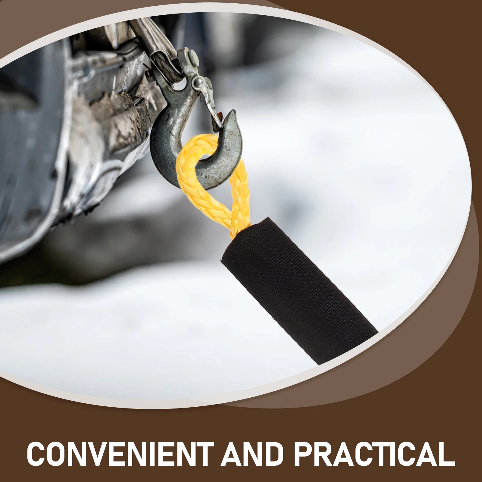 

Towing Recovery Straps 9mmx55cm Soft Shackle Car Flexible UHMWPE Trailer Hook Connector Synthetic Winch Cable Durable Safe