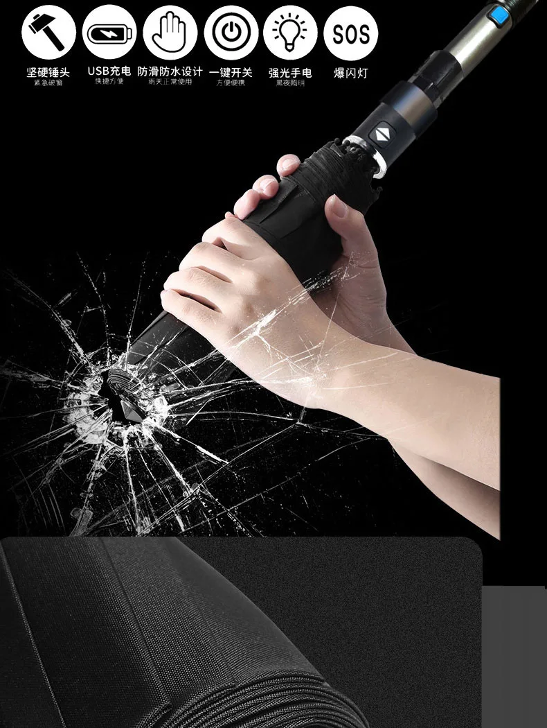 Umbrella Self-defense Security Vehicle Outdoor Expansion Broken Window Self-defense Quick Pull Out The Safety Hammer