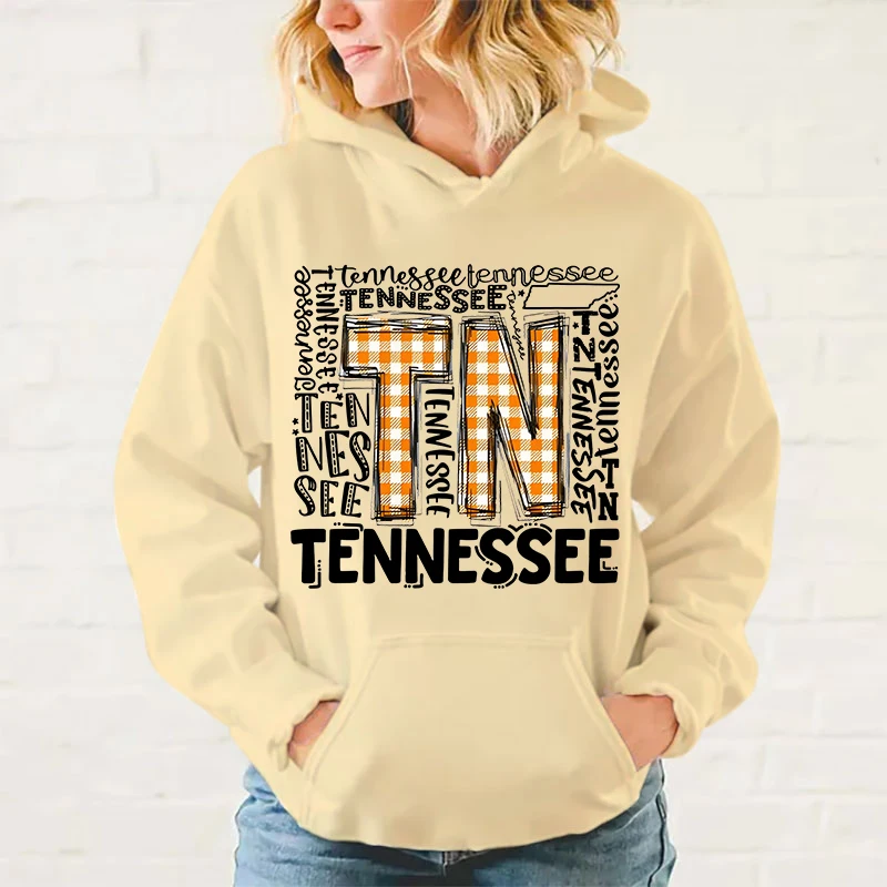 

Tennessee Printed Long Sleeve Pullover Hoodies For Women And Men Couple Casual Sweatshirts Autumn Winter Plus Size Outerwear Top