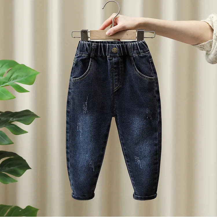 Children's Jeans 2025 Spring and Autumn New Children's Slim-fitting Pants Medium and Children's Versatile Foreign Casual Pants