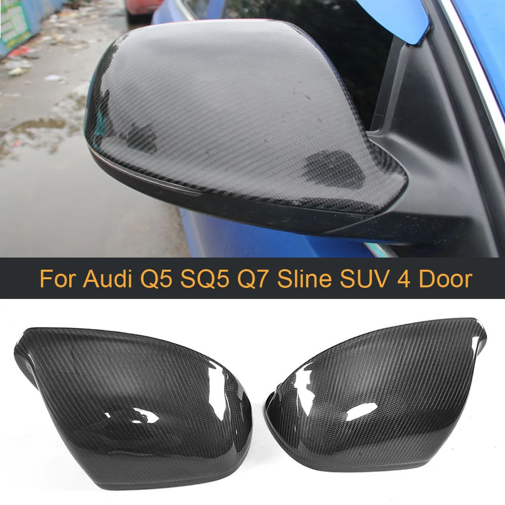 Replace Carbon Fiber Rearview Mirror Covers Caps For Audi Q5 SQ5 Q7 S Line SUV 4 Door 09-17 Q7 09-15 Back Side Mirror Cover Caps