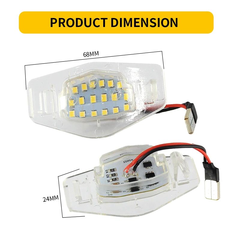2 Pcs 12V LED No Error Canbus Car License Number Plate Light Lamp For Honda Odyssey Accord Civic 7 8 9 City MR-V MRV Pilot Luces