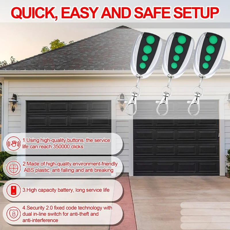 Imagem -05 - Topens M12-garage Controle Remoto Porta Transmissor para Balanço Automático Porta Deslizante Abridor Pcs