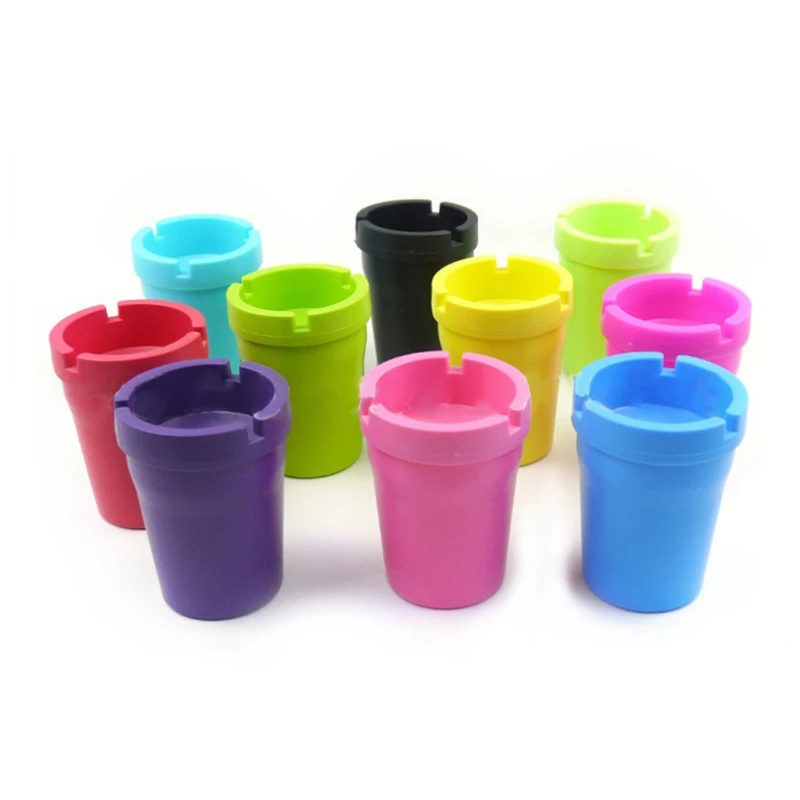 3X Portable Mini Ashtray Cigarette Cup Car Butt Bucket Smoke Ash Holder Candy Color