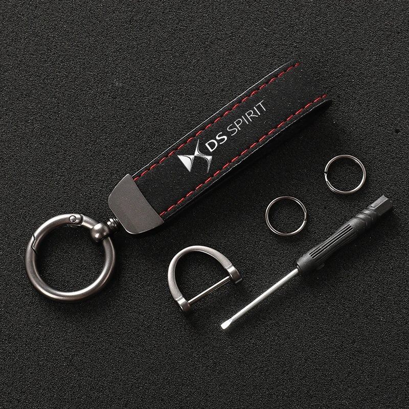 Suede Metal Buckle Car Keychain Business Gift with Logo keyring For Citroen DS SPIRIT DS3 DS4 DS4S DS5 5LS DS6 DS7 DS Car