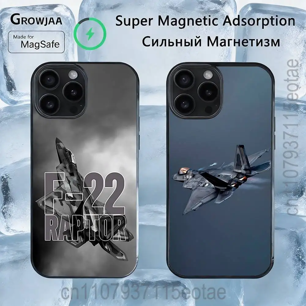 

Магнитный чехол для iPhone с изображением истребителя F-22 Raptor: совместим с моделями iPhone 17, 16, 15, 14, 13, 12, 11, Pro, Max, Plus, Mini, SE4, E